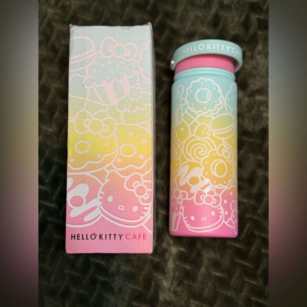 Hello Kitty Cafe Multicolor Pastel 18oz tumbler